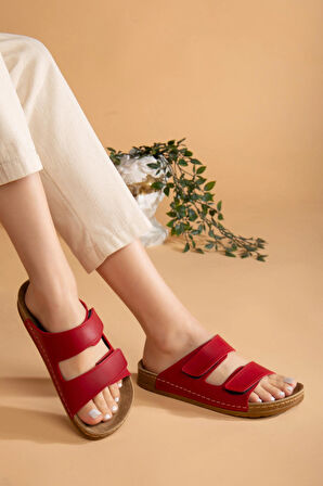 Kadın Esnek Yumuşak Ayarlanabilir Cırtlı Slide Rahat Comfort Anatomik Terlik