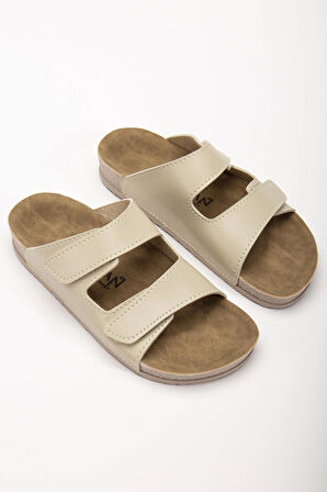 Kadın Esnek Yumuşak Ayarlanabilir Tokalı Slide Rahat Comfort Anatomik Terlik