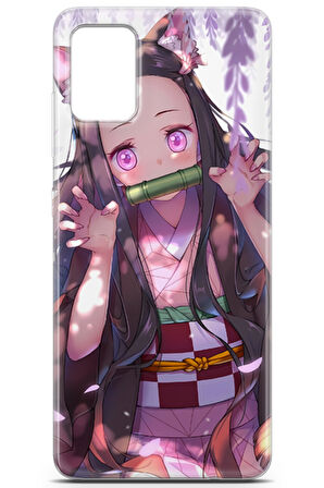 Samsung Galaxy A51 uyumlu Anime 14 Renkli Tasarım Demon Slayer Nezuko