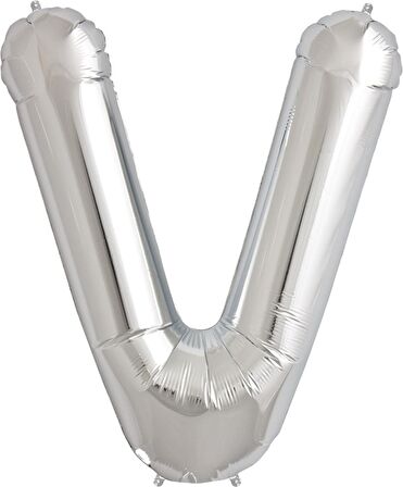 FOLYO BALON V HARF GÜMÜŞ 90CM