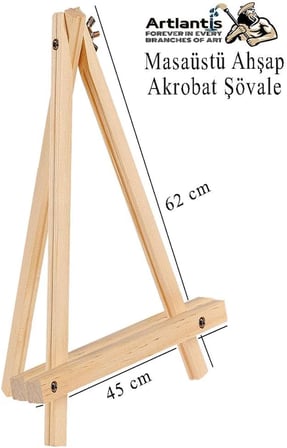 Akrobat Şövale Masaüstü 1 Adet Büyük Boy Katlanabilir Tuval Şövalesi Akrobat Masa Üstü Sövale Ressam Sehbası