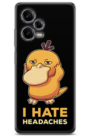 Xiaomi Redmi Note 12 Pro 5G uyumlu Pokemon 33 Baskılı Telefon Kabı Psyduck Pokemon