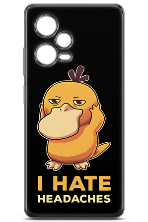 Xiaomi Redmi Note 12 Pro 5G uyumlu Pokemon 33 Baskılı Telefon Kabı Psyduck Pokemon