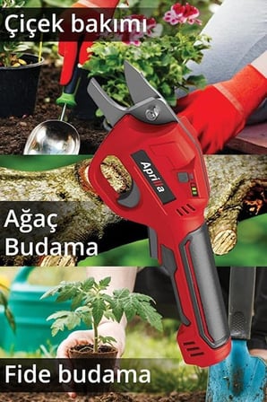 Agt-1855 Şarjlı Budama Makası – 4V 4000mAh Li-ion Pil, 14mm Kesme Kapasitesi, Taşınabilir Tasarım