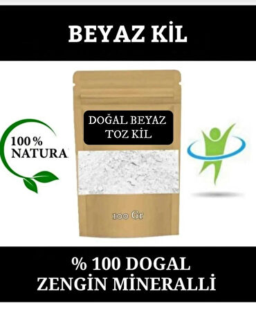 BEYAZ KİL DOĞAL YÜZ MASKESİ BEYAZ KİL MASKESİ BEYAZ TOZ KİL 100 GR.