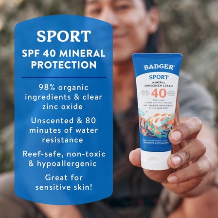 Badger Clear Zinc Kokusuz Güneş Kremi SPF40 87 ml