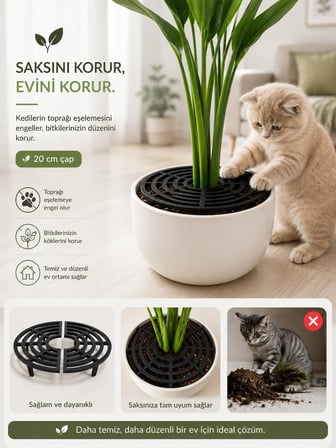 Saksı Toprak Koruyucu Izgara 18 cm, 2 Adet