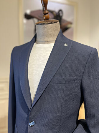 Guild Kratos Slim Fit Lacivert Örme Ceket