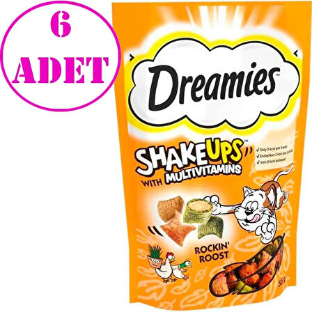 Dreamies Kedi Ödülü Shake Ups Rockin Rooster 55 Gr 6 AD