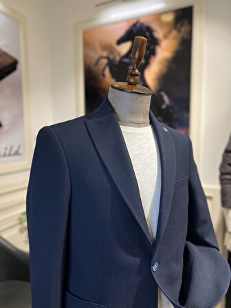 Guild Kratos Slim Fit Lacivert Örme Ceket