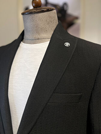 Guild Kratos Slim Fit Siyah Örme Ceket