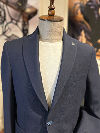 Guild Kratos Slim Fit Lacivert Örme Ceket