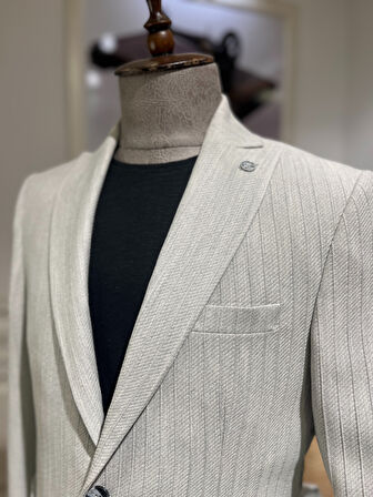 Guild Kratos Slim Fit Gri Örme Ceket