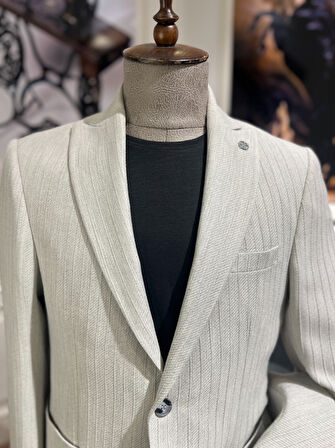 Guild Kratos Slim Fit Gri Örme Ceket