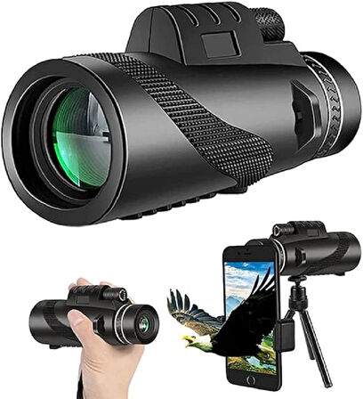  Monozone Tek Göz Dürbün HD Zoom Teleskop Tripot Telefon Kamera El Dürbünü 80x Monoküler Taşınabilir