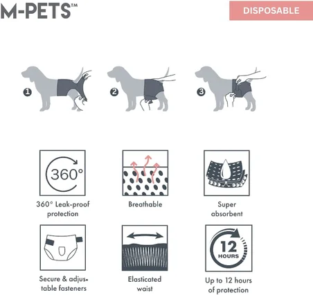 DIAPERS DİŞİ KÖPEKLER İÇİN KÜLOT (XS) 10LU