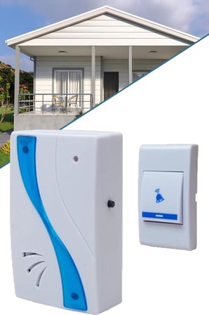 Mobee Luckarm Kablosuz Kapı Zili Farklı Melodili Lüks Uzaktan Kumandalı Zil Kablosuz Kapı Zili 1410