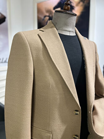 Guild Karlofça Slim Fit Bej Örme Ceket