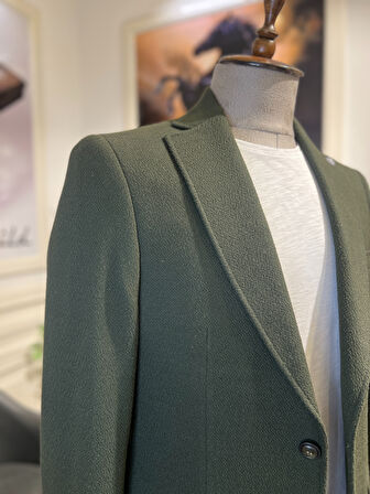 Guild Karlofça Slim Fit Haki Örme Ceket