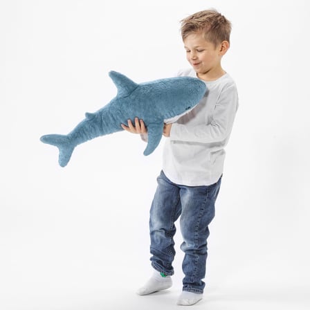 Yumuşak Oyuncak, Mavi-Beyaz, 55 cm, Köpek Balığı