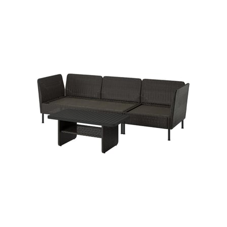 Bahçe Oturma Grubu, Koyu Gri, Mindersiz, 2+1 Kişilik