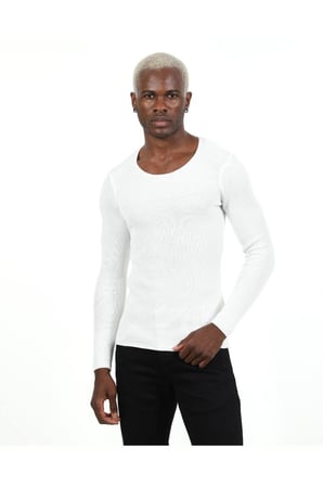 Slim Fit Naturel Pamuk Triko Kazak Tüylenmeyen Dar Kesim Body Fit Örme Şık ve Konforlu Erkek Kazak