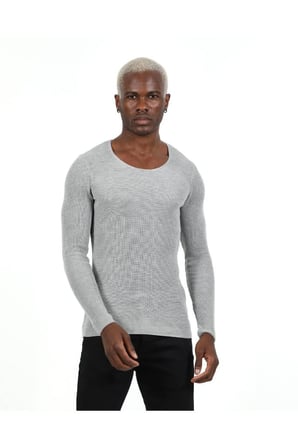 Slim Fit Naturel Pamuk Triko Kazak Tüylenmeyen Dar Kesim Body Fit Örme Şık ve Konforlu Erkek Kazak