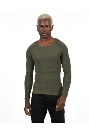 Slim Fit Naturel Pamuk Triko Kazak Tüylenmeyen Dar Kesim Body Fit Örme Şık ve Konforlu Erkek Kazak