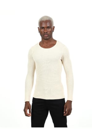 Slim Fit Naturel Pamuk Triko Kazak Tüylenmeyen Dar Kesim Body Fit Örme Şık ve Konforlu Erkek Kazak