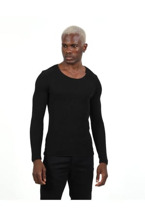 Slim Fit Naturel Pamuk Triko Kazak Tüylenmeyen Dar Kesim Body Fit Örme Şık ve Konforlu Erkek Kazak