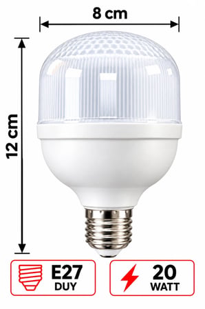 20 Watt Kristal Torch Led Ampül Parlak Işıklı E27 Beyaz Işık Torch Ampul