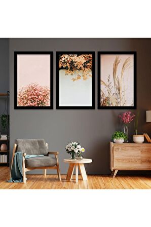 Siyah Ahşap Çerçeveli Tavus Kuşu Tablo