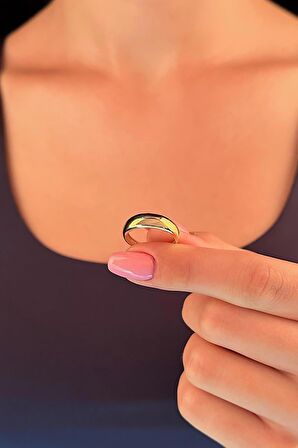 14 Ayar Altın İnce Bombeli Yüzük