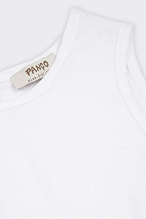 Kız Çocuk Eteği Fırfır Detaylı Bluz Beyaz