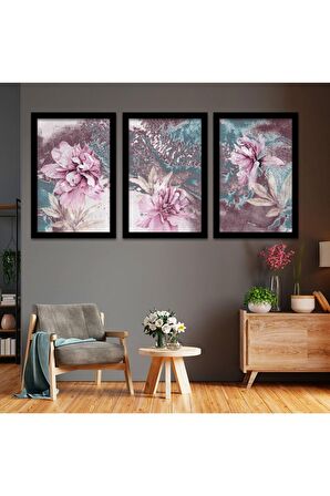 GOLD AYNALI PLEKSİ ÇERÇEVELİ MODERN KIRMIZI SİYAH MAVİ  SOYUT ÇİZİM TABLO