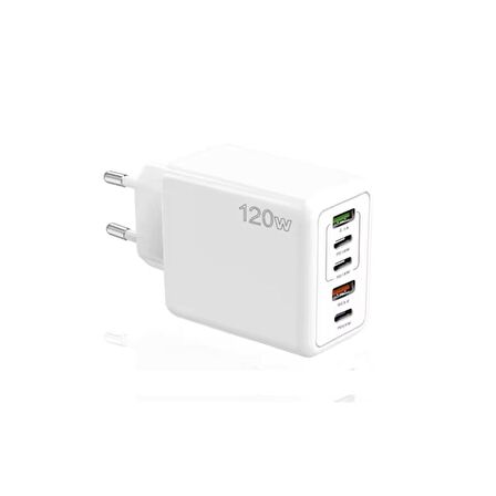 ScHitec 120W 3 Type-C + 2 UsbA Toplam 5 Çıkışlı Ev Tipi Süper Hızlı Şarj Aleti SR104