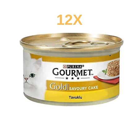 Gourmet Gold Savoury Cake Tavuklu Kedi Konservesi 12x85gr