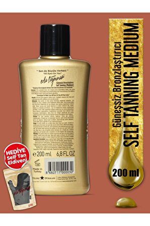 Eda Taşpınar Gold Güneşsiz Bronzlaştırıcı Losyon Self Tanning - Hızlı Bronzlaşma - 200 ML