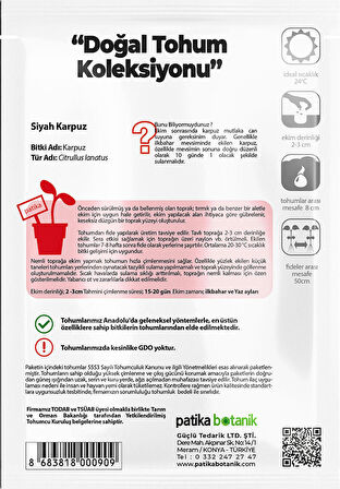 30 Adet Siyah Karpuz Tohumu
