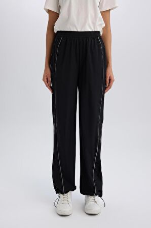 DeFactoFit Wide Leg Geniş Paça Cepli Sporcu Dokuma Pantolon C9414AX25SPBK81