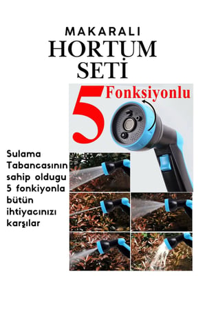 Makaralı Hortum Seti 20 Metre Bahçe Sulama ve Araç Yıkama Seti - 1/2 İnç Pratik Bahçe ve Oto Yıkama