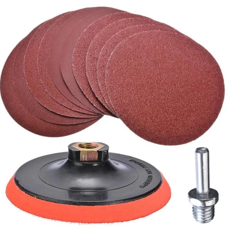 Cırt Zımpara Seti + Matkap Aparatı 115 mm 20 Parça Avuç İçi Taşlama Spiral Set