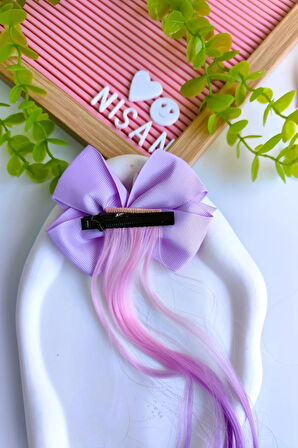 Kız Çocuk Kumaş Fiyonk Unicorn Yapay Saç Postiş 1 Adet