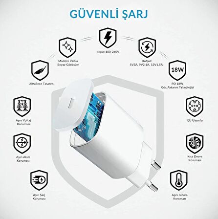 qasul Tüm Serilerle Uyumlu Hızlı Şarj Aleti Kablo Adaptör Set Iphone 11/12 /13/14/ Pro Max Uyumlu ŞarjSeti 20wşarjseti