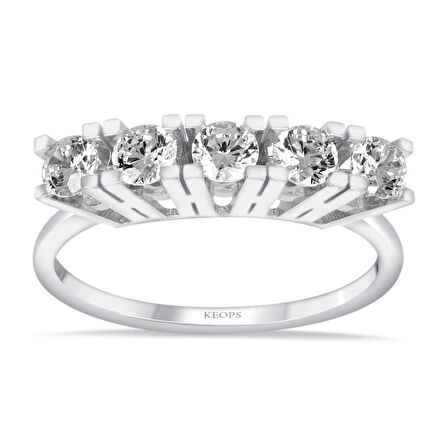 G Renk 0.65 Karat Pırlanta Beştaş Yüzük