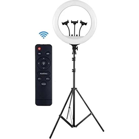  Ring Light LED Işık Halkası 21 Inç 54 cm Profesyonel Stüdyo Işığı ve 210 cm Döküm Ayak Kumanda Çanta Influencer Kuaför Makyaj Işığı Tattoo Ve Canlı Yayın Işığı