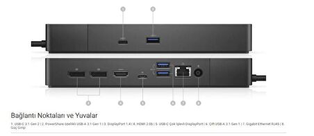 Dell 240 W WD19DCS 210-AZBW Laptop Docking Station