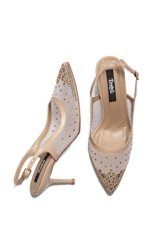 Fileli Taş İşlemeli Topuklu Kadın Abiye Ayakkabı 210