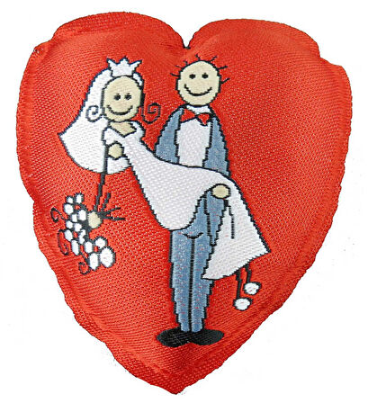 YASTIK KALP GELİN DAMAT RESİMLİ 10 ADET