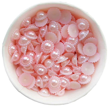 İNCİ ETRAFI DESENLİ PEMBE 17MM 700 ADET